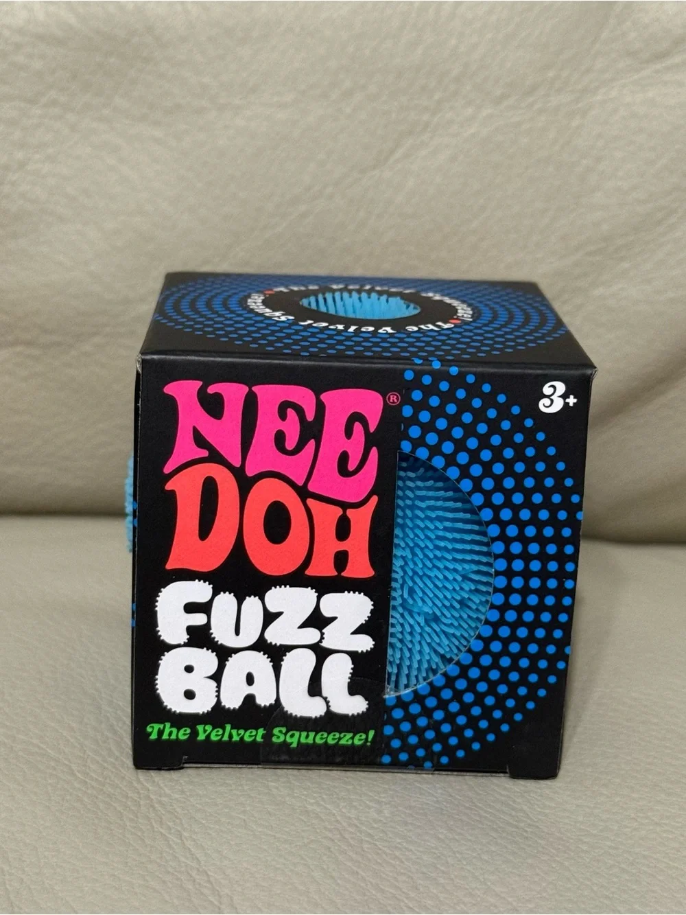NEW NIB Blue Needoh FUZZ BALL Velvet Squeeze Nee Doh Squishy Viral Fidget